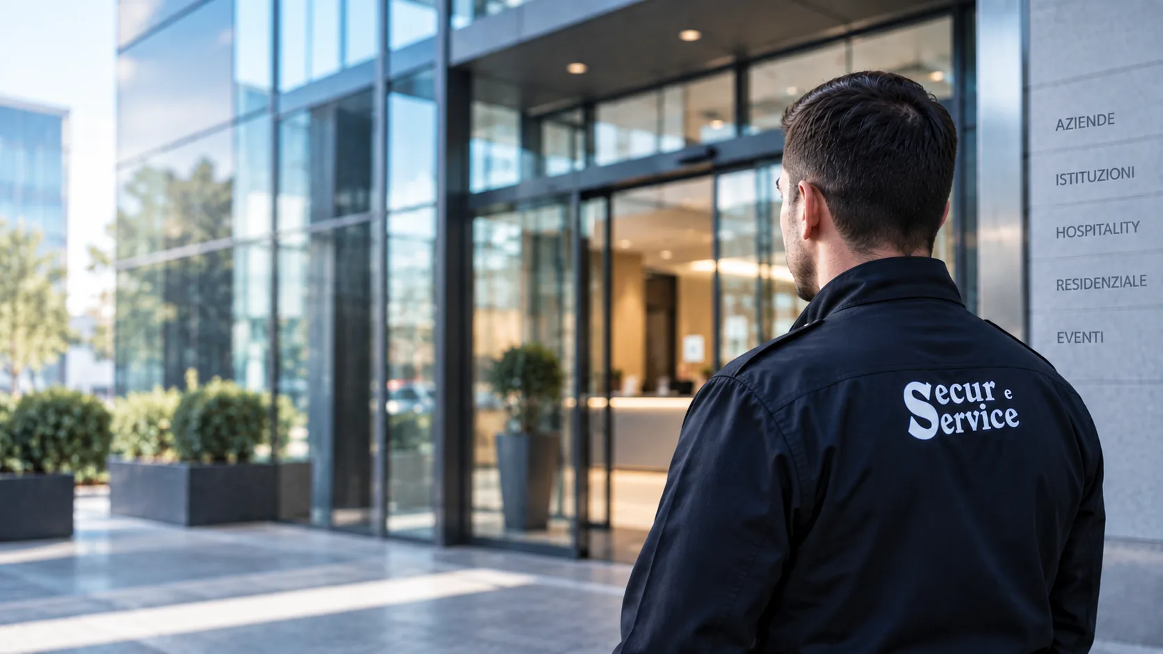 Secur e Service operator at a corporate building
